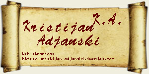 Kristijan Ađanski vizit kartica
